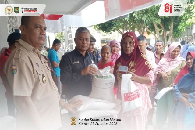 KETUA DPRD KABUPATEN ASAHAN TINJAU LANGSUNG PENYALURAN BANTUAN PANGAN BERAS ALOKASI JULI–SEPTEMBER 2026 DI KECAMATAN MERANTI